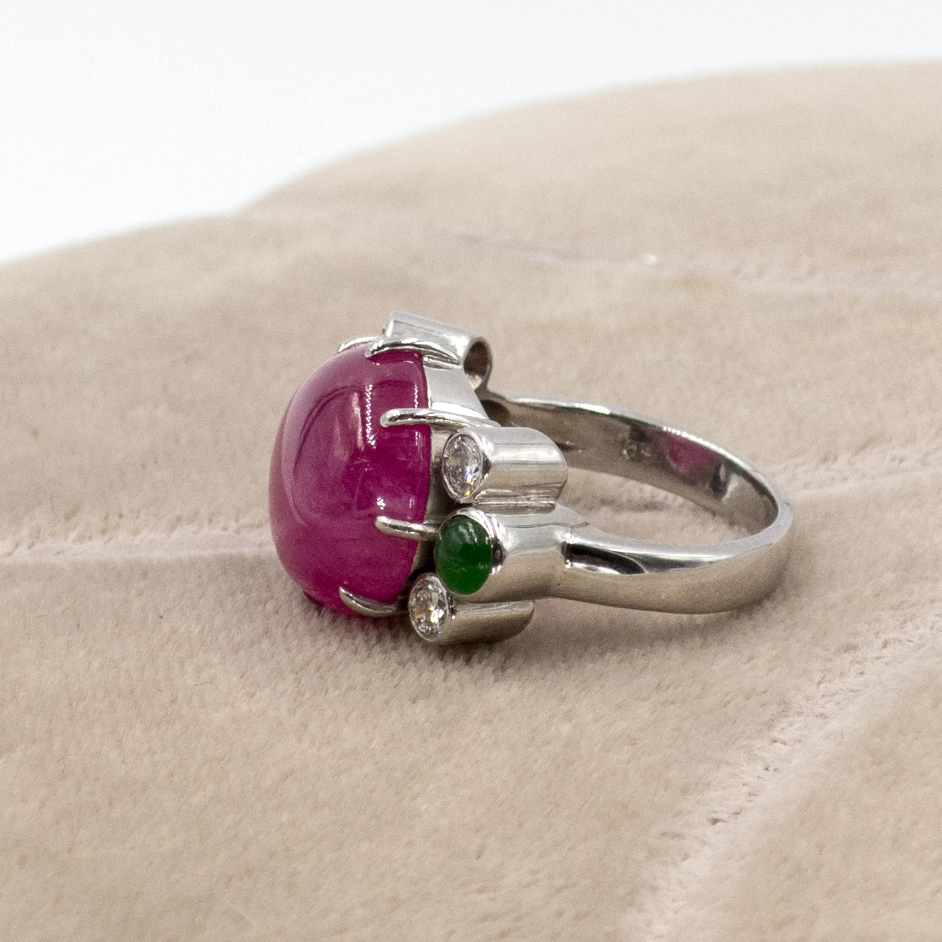 18kt Pink Sapphire and Tourmaline Ring