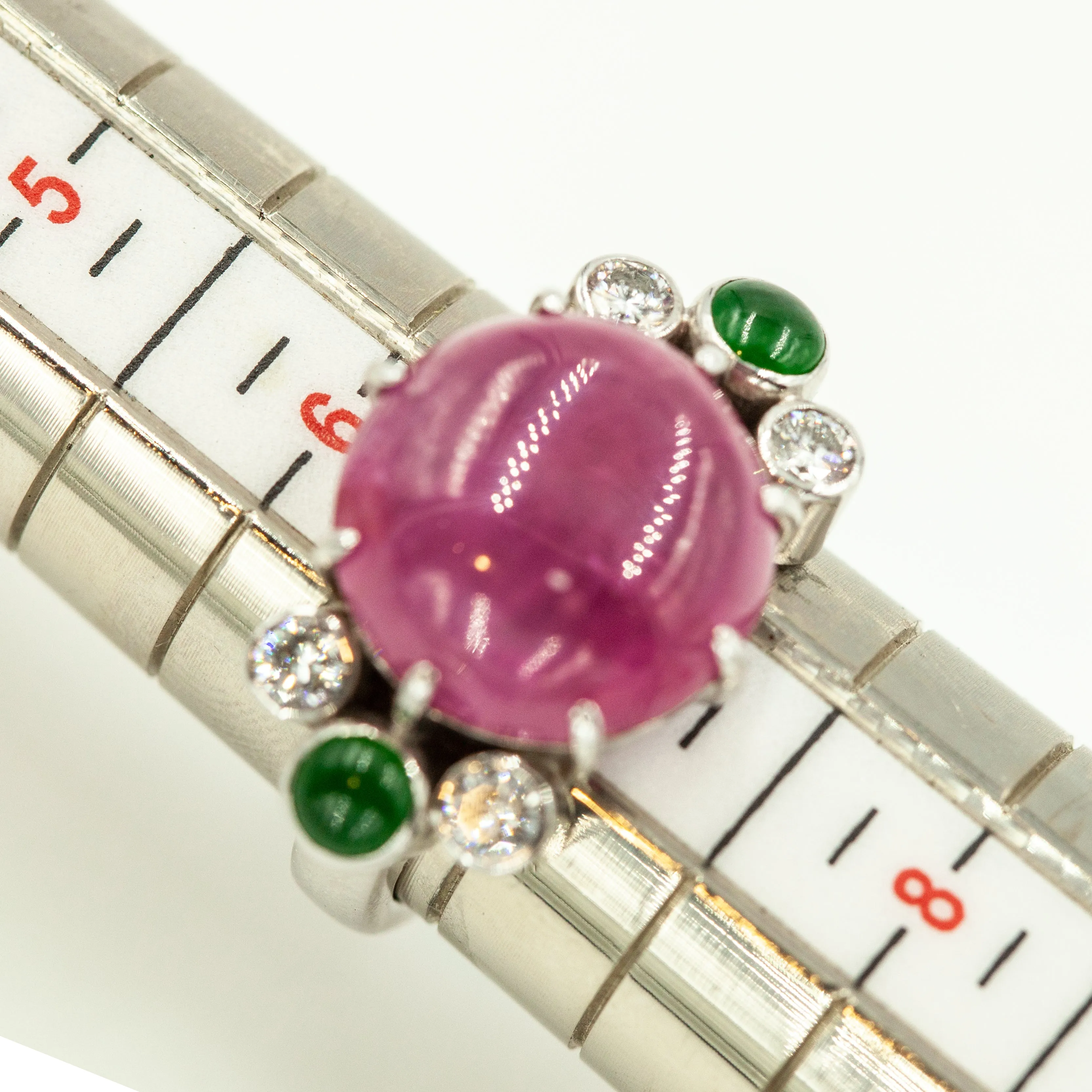 18kt Pink Sapphire and Tourmaline Ring