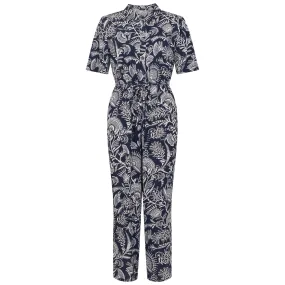 Accessorize London Women's Navy Blue Fan Print Jumpsuit Small