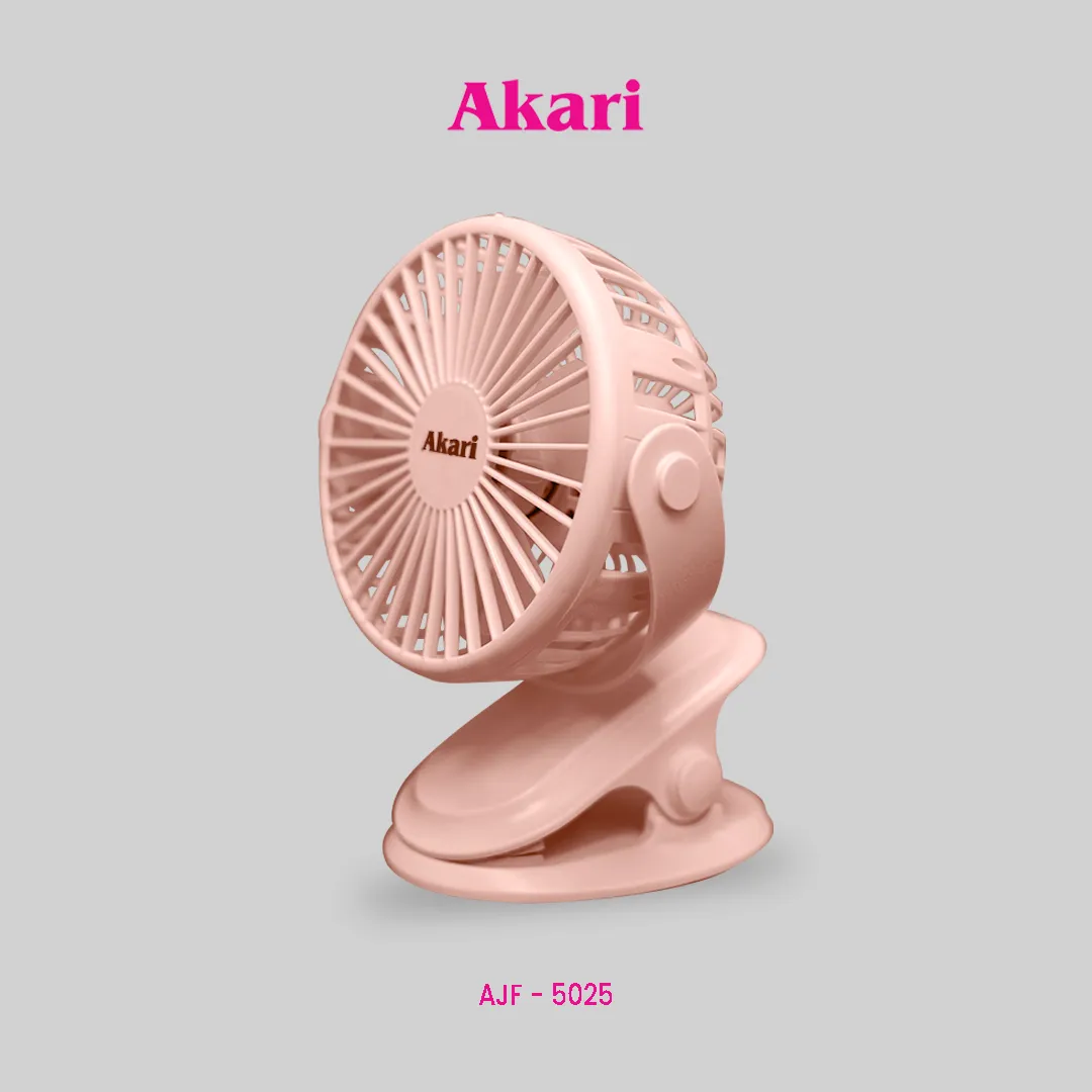 Akari 5 Rechargeable Clip Fan w/ LED (AJF-5025)