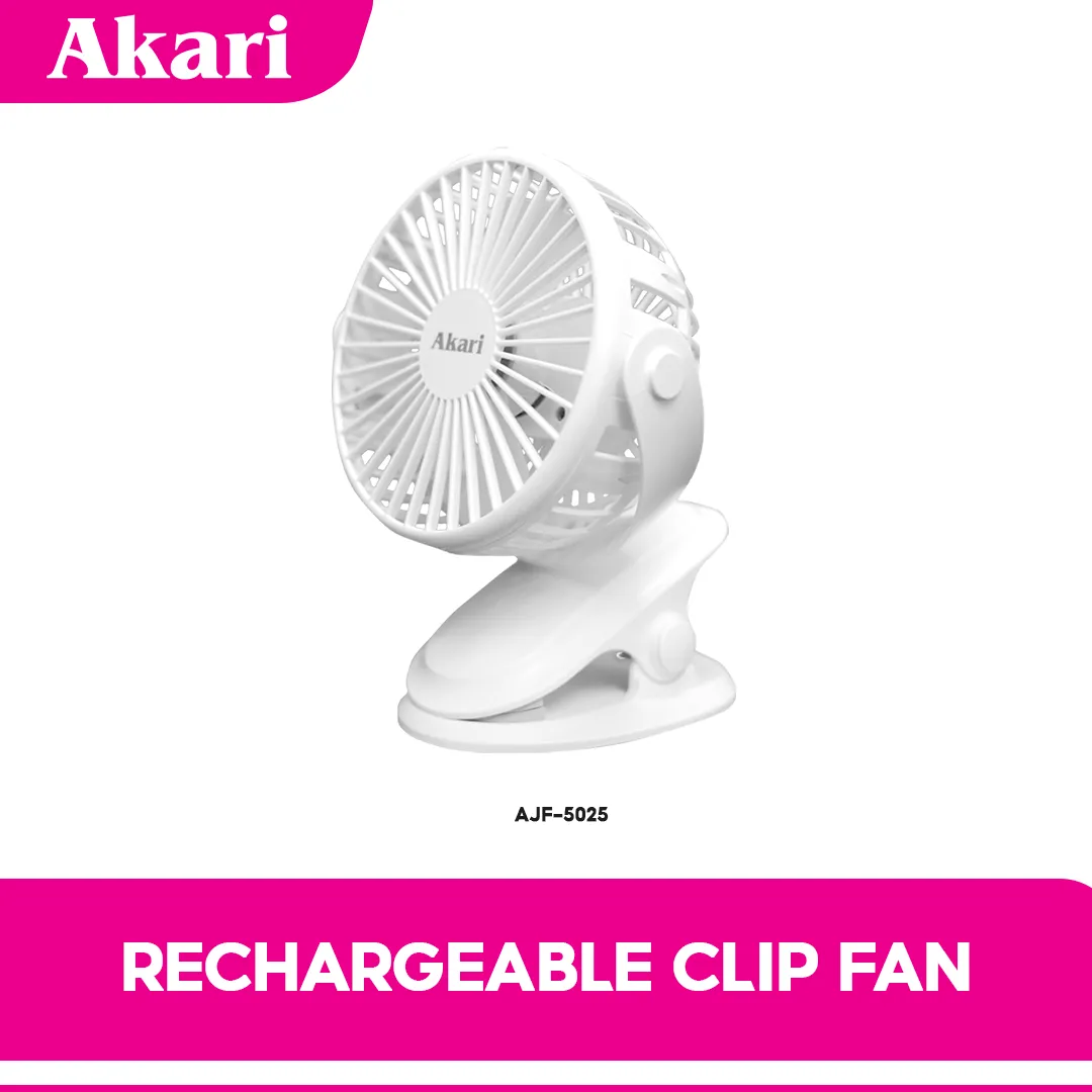 Akari 5 Rechargeable Clip Fan w/ LED (AJF-5025)