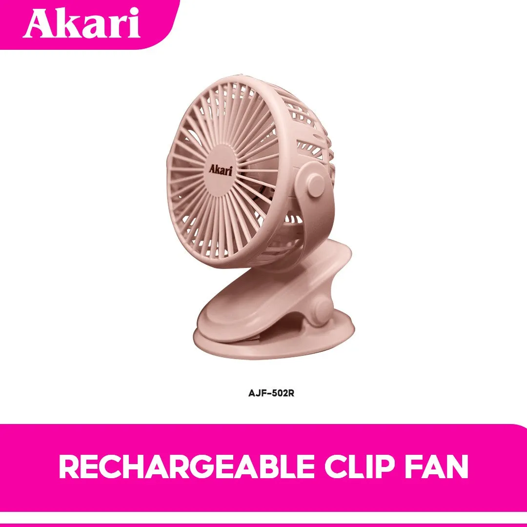 Akari 5 Rechargeable Clip Fan w/ LED (AJF-5025)