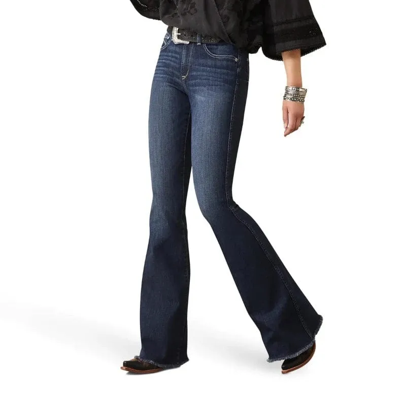 Ariat Womens Real High Rise Flare Jean Raegan Midnight