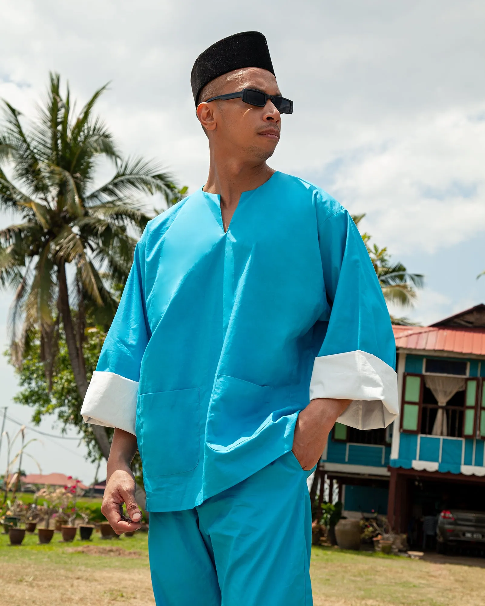 Baju Melayu Li Bai (Behati Blue)