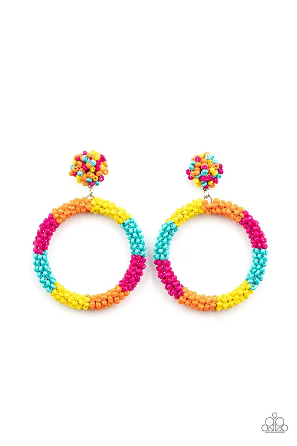 Be All You Can BEAD Multi-color Seed Bead Earrings - Paparazzi Accessories