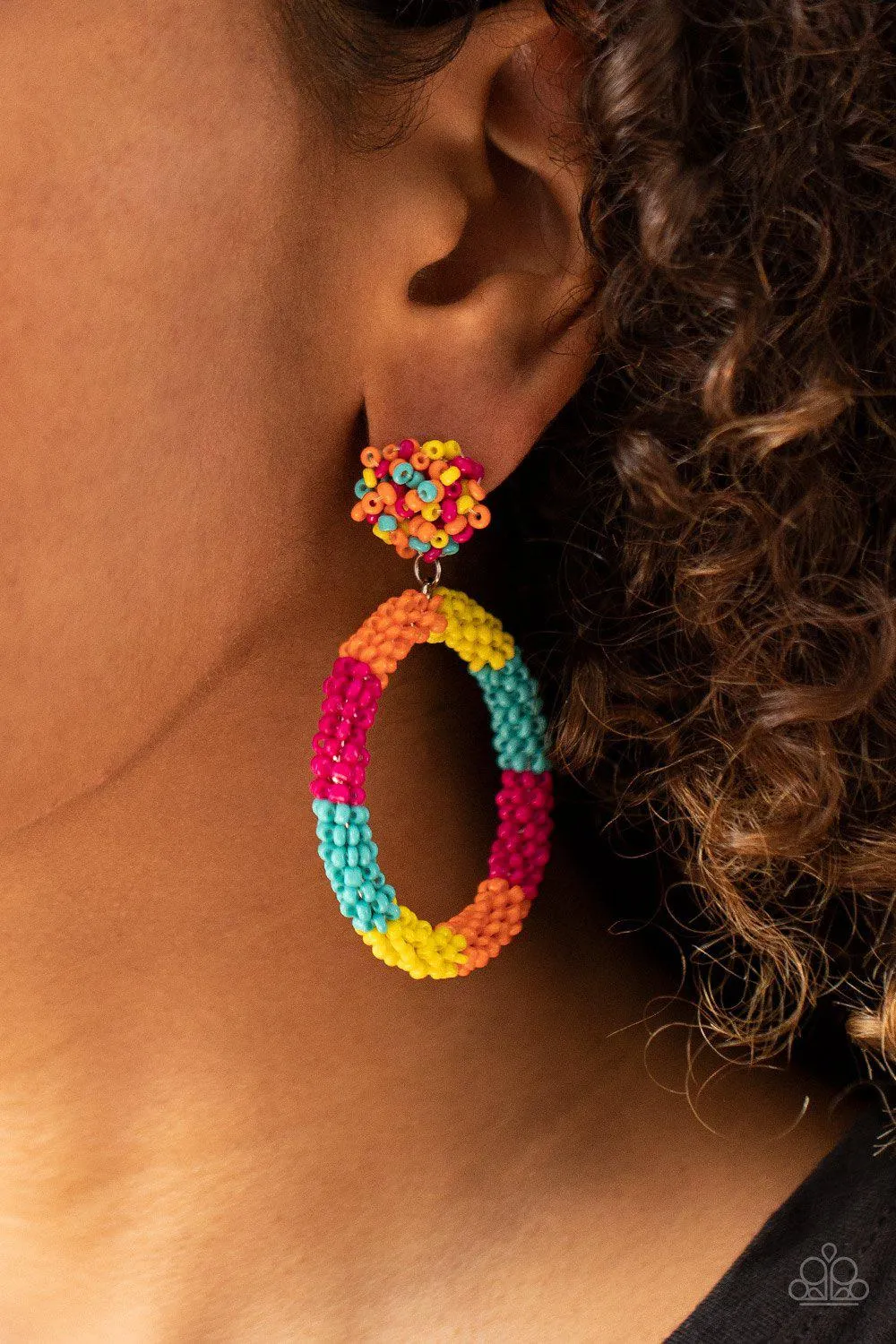 Be All You Can BEAD Multi-color Seed Bead Earrings - Paparazzi Accessories