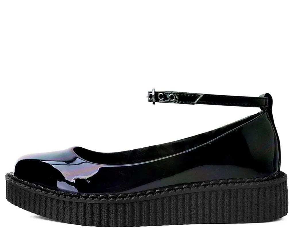 Black Hologram Pointed Ballet Creeper