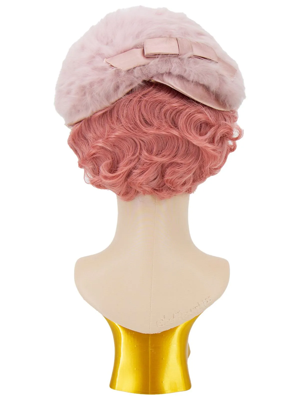 Blush Pink Fluffy 1950s Vintage Hat