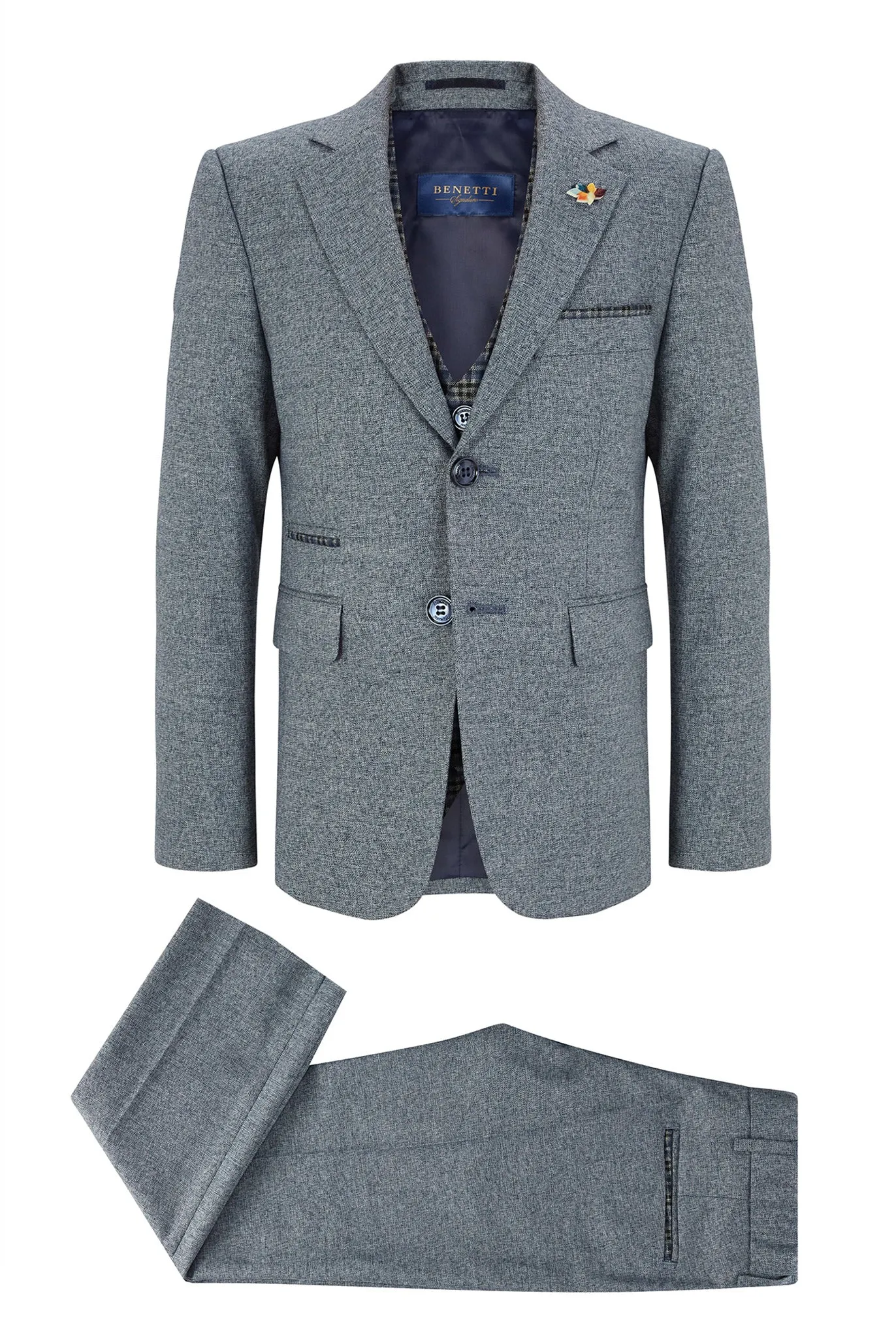 Boys 3 Piece Suit | Benetti Pascal Smoke