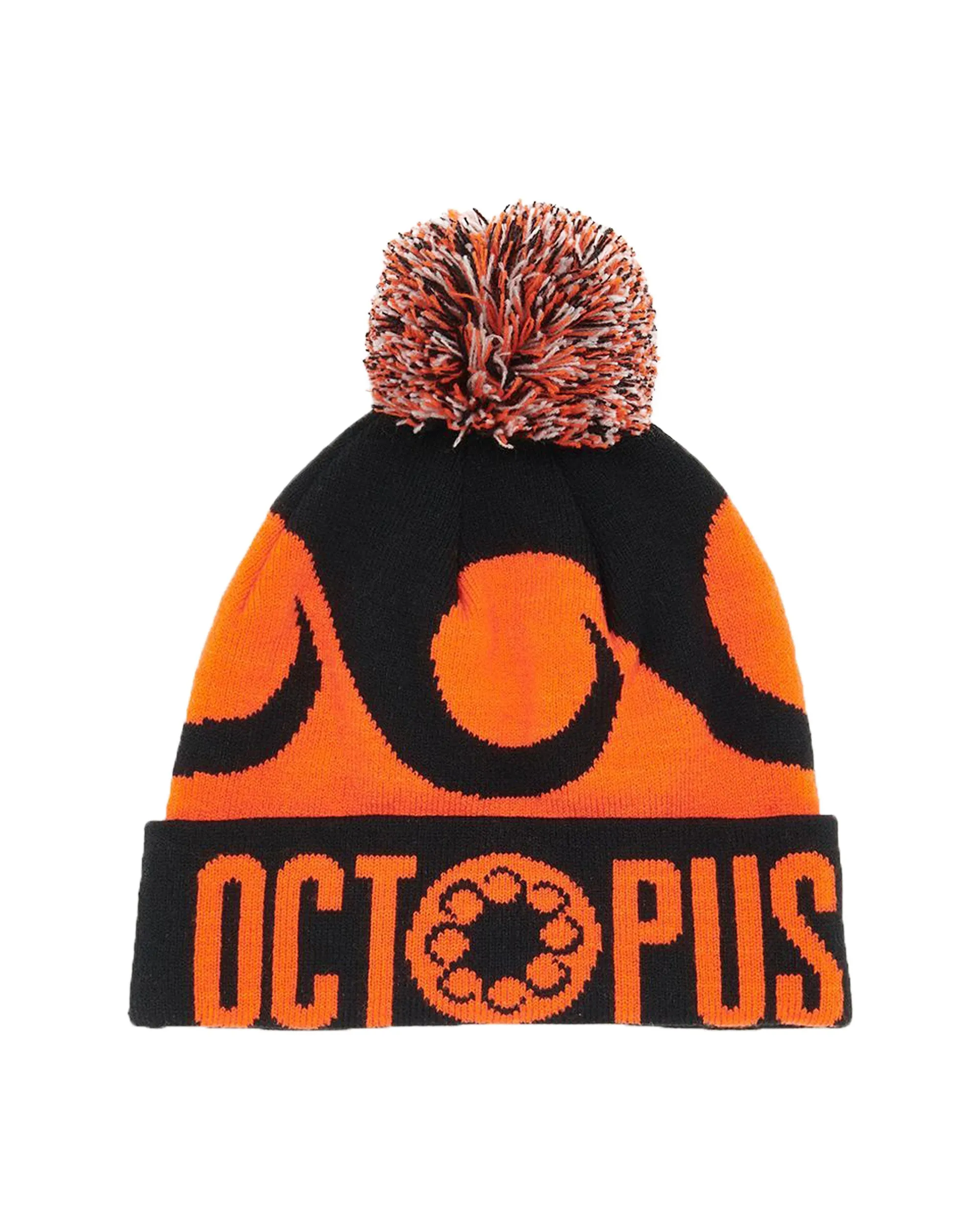 Cappello Beanie Octopus Pom-poms logo Orange