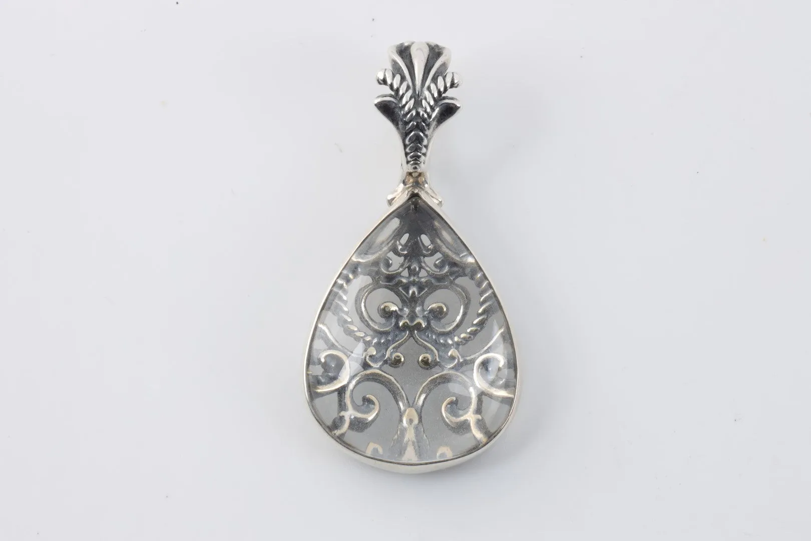 Carolyn Pollack 925 Silver Clear Crystal Enhancer Pendant (15.23g.)