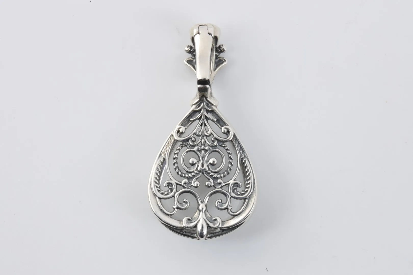 Carolyn Pollack 925 Silver Clear Crystal Enhancer Pendant (15.23g.)