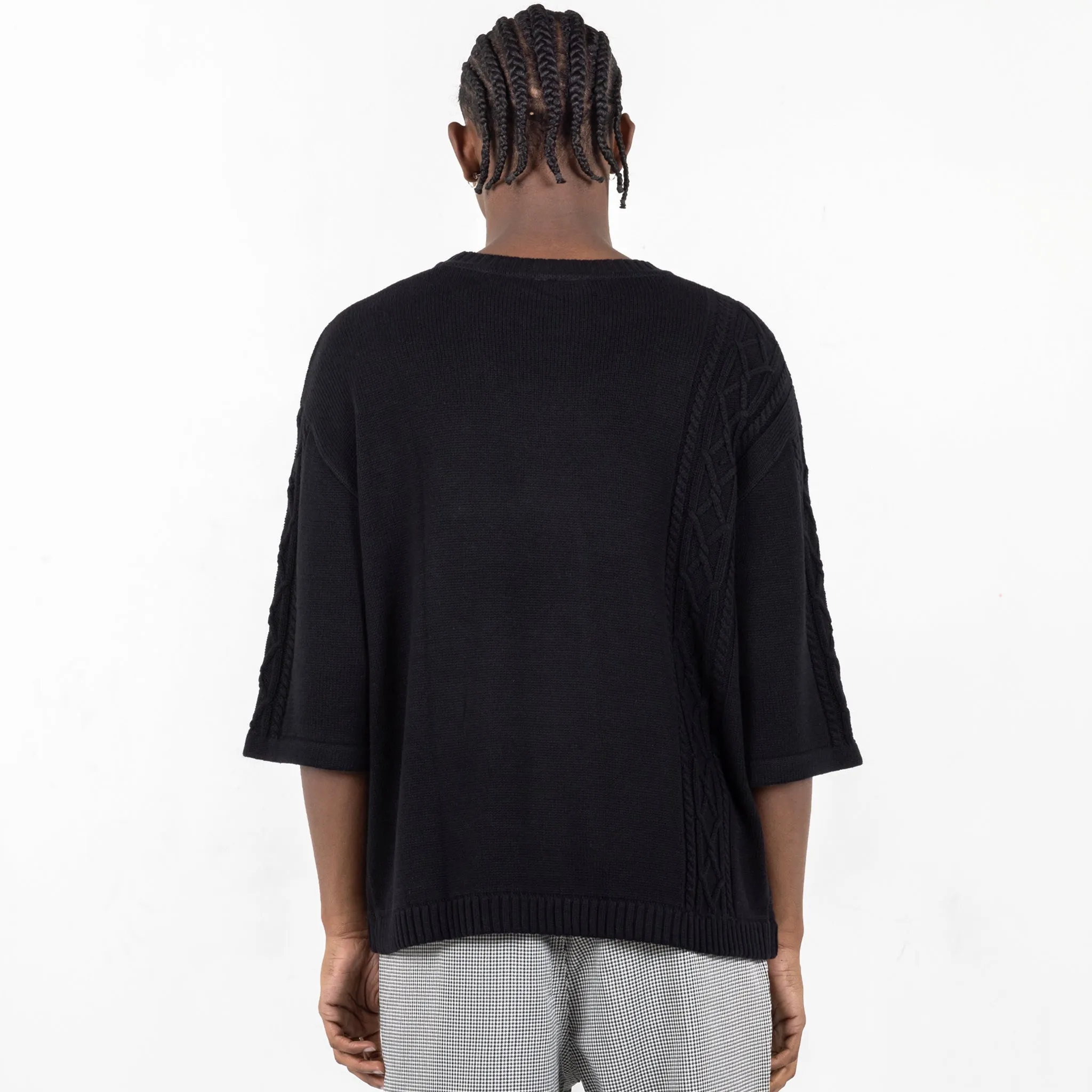 Charlie Mock Neck Knit Shirt (Black)