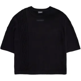 Charlie Mock Neck Knit Shirt (Black)