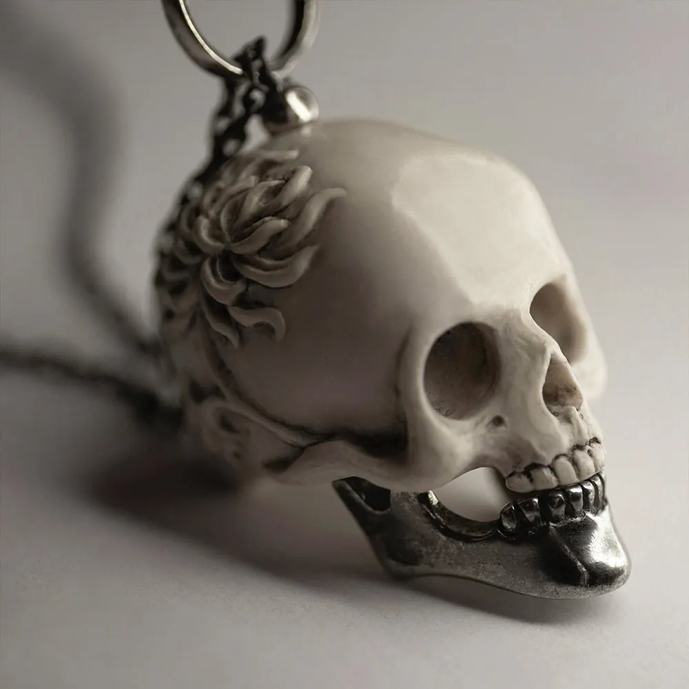 Chrysanthemum Skull pendant