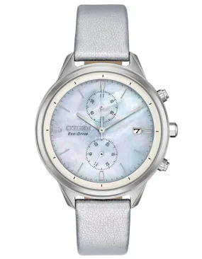 Citizen Eco-Drive Womens Chandler - Stainless Steel - MOP - Vegan Leather Strap