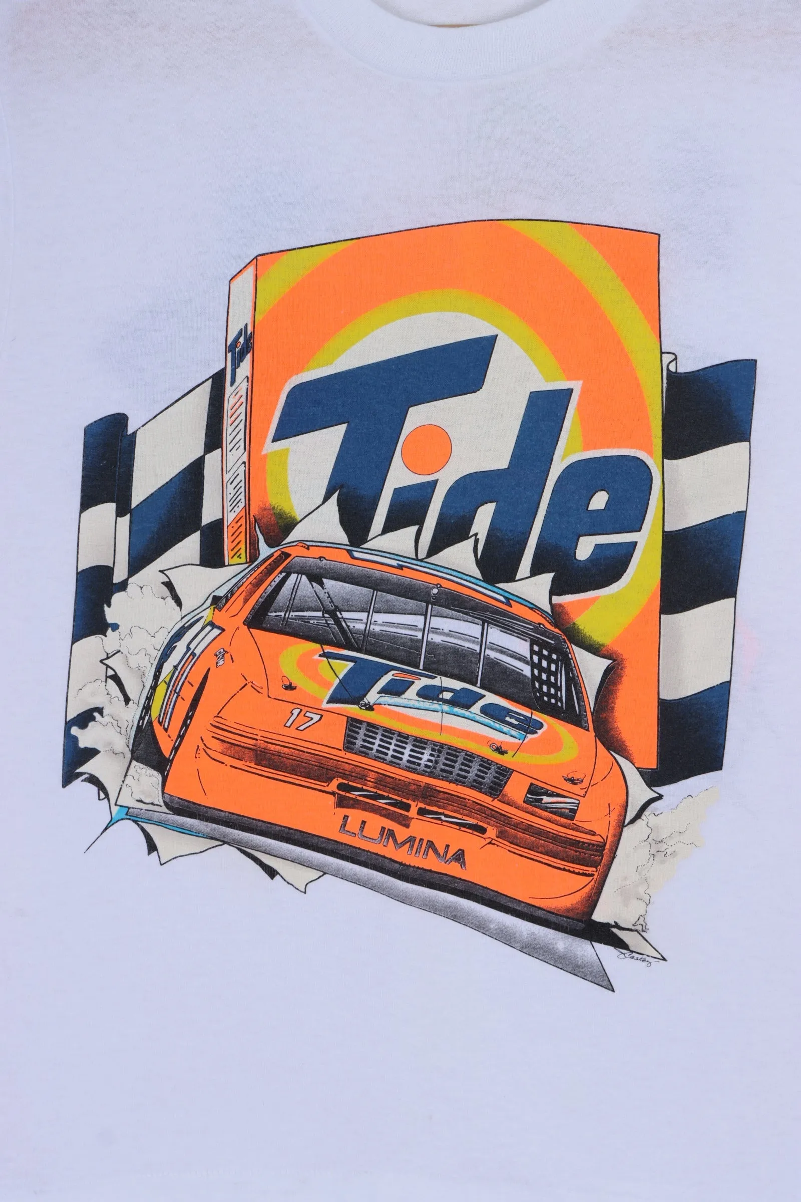 Darrell Waltrip #17 Dawn & Tide Front Back Single Stitch T-Shirt USA Made (L)