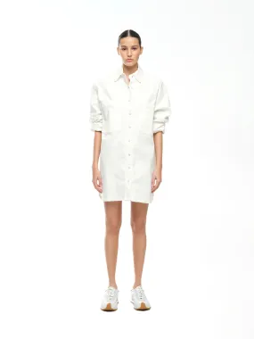 DENIM SHIRT DRESS - OFF WHITE