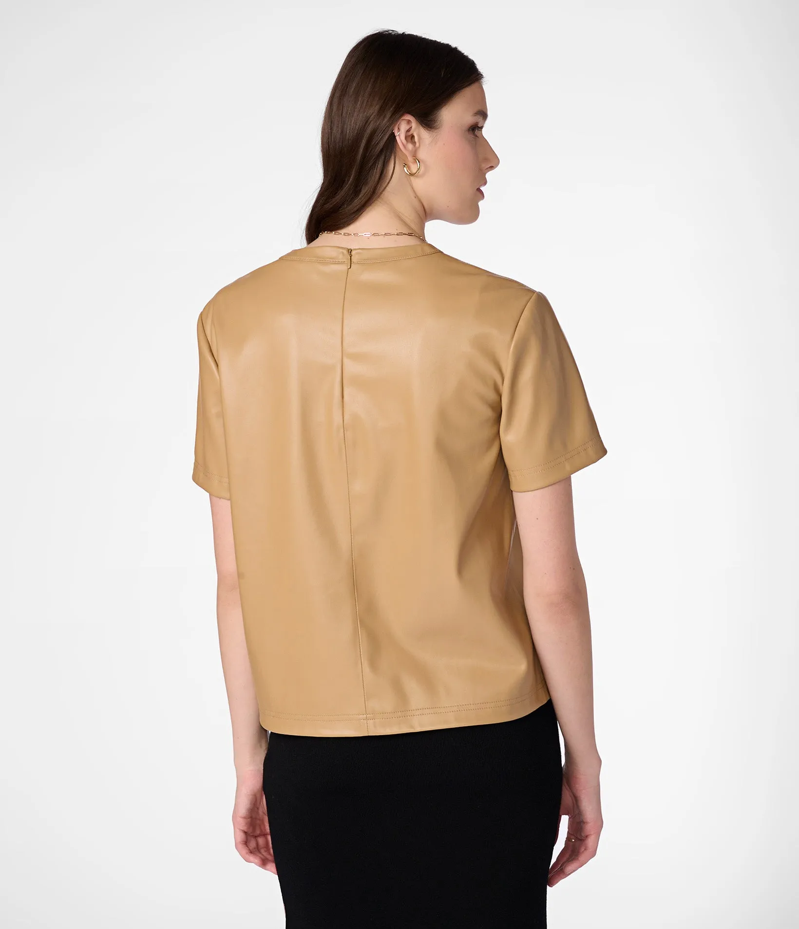 Faux Leather Tee Shirt