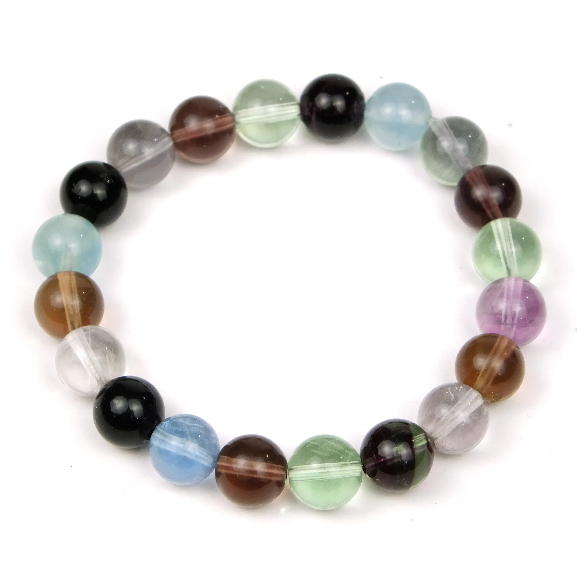 Fluorite 10mm Rounds Stretch Bracelet