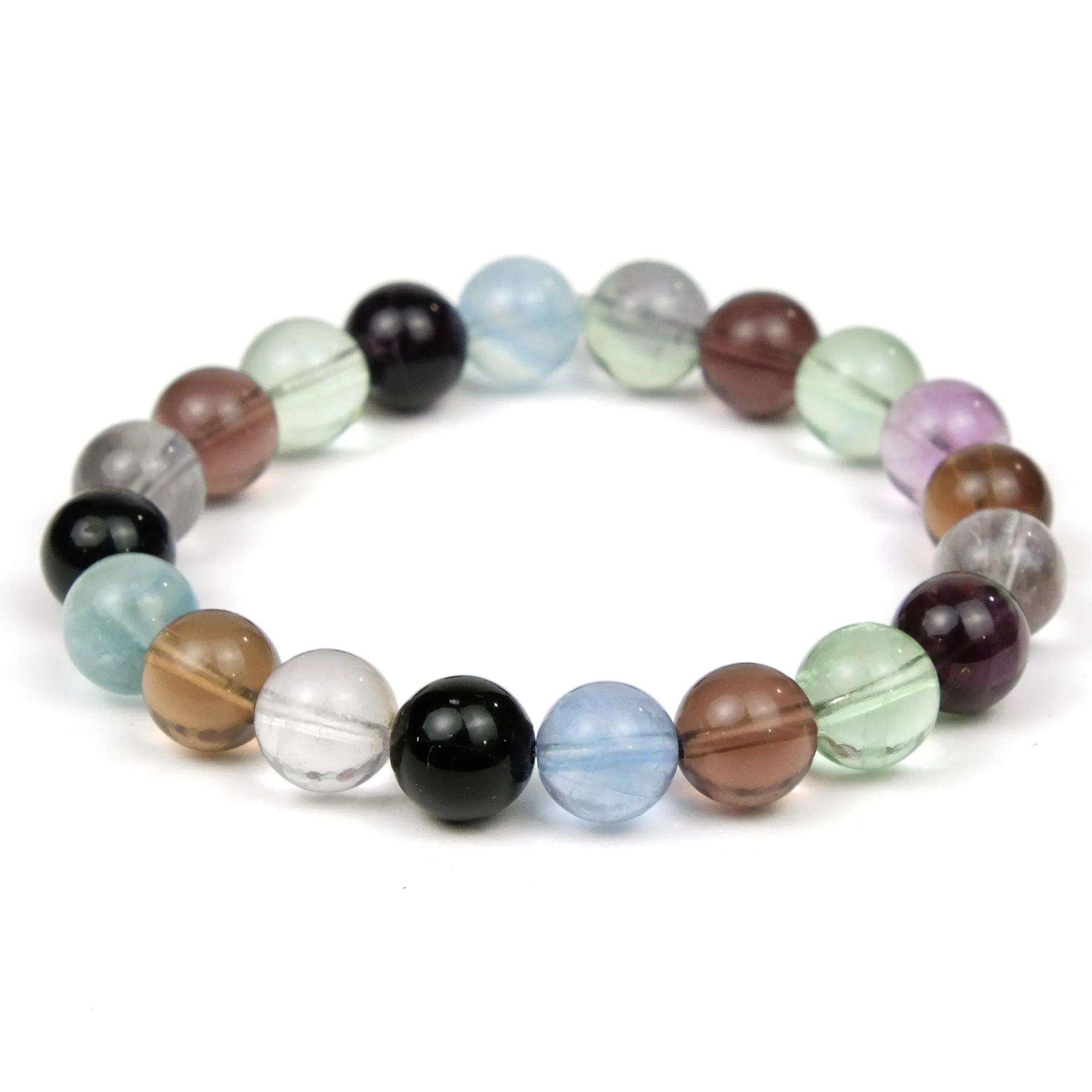 Fluorite 10mm Rounds Stretch Bracelet