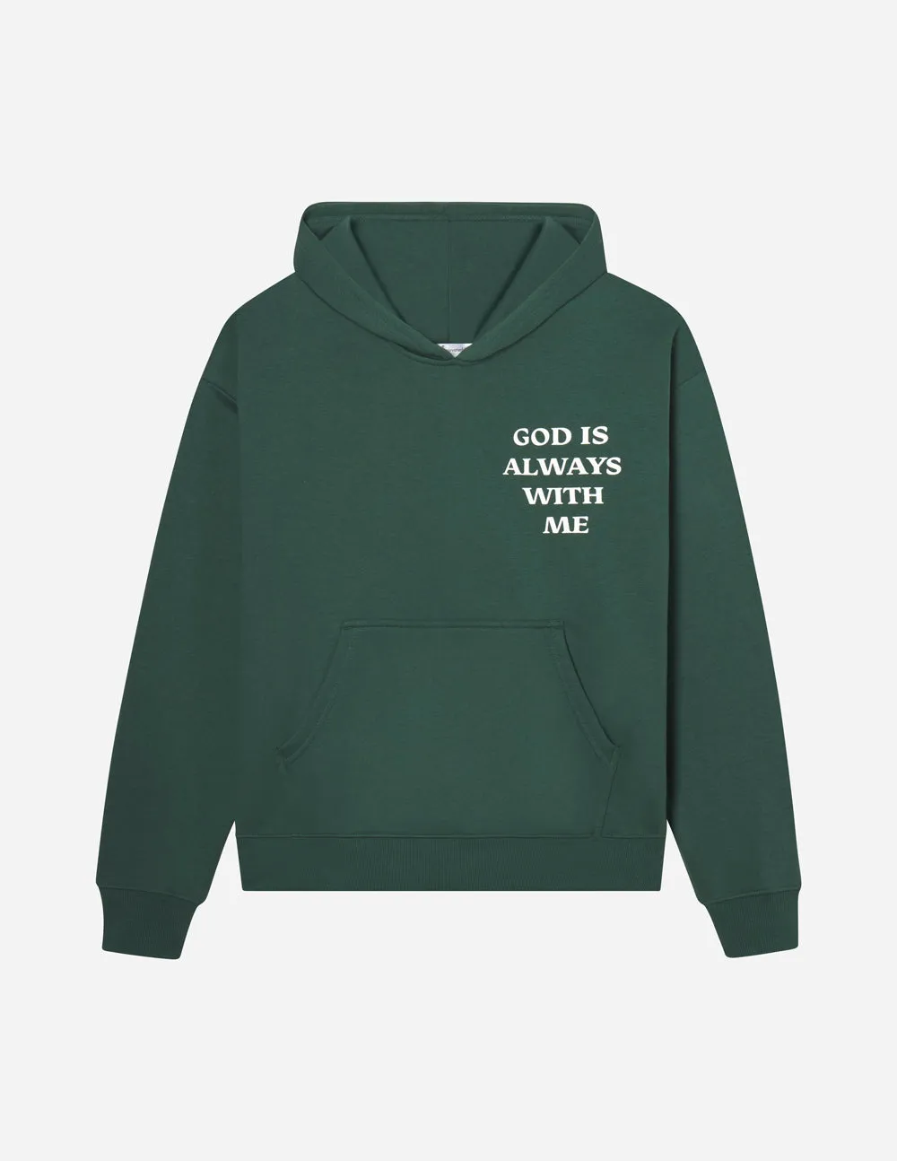 God Is Always With Me Green Unisex Hoodie