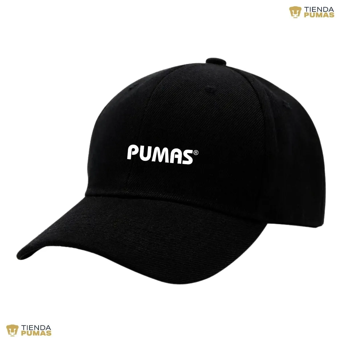 Gorra Pumas UNAM Hombre Mujer Ajustable Logo Blanco Negro 2 Vinil