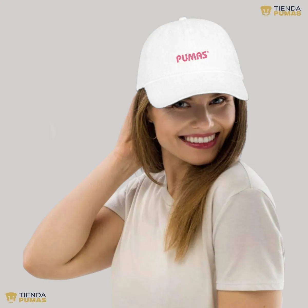 Gorra Pumas UNAM Hombre Mujer Ajustable Logo Rosa 2 Vinil