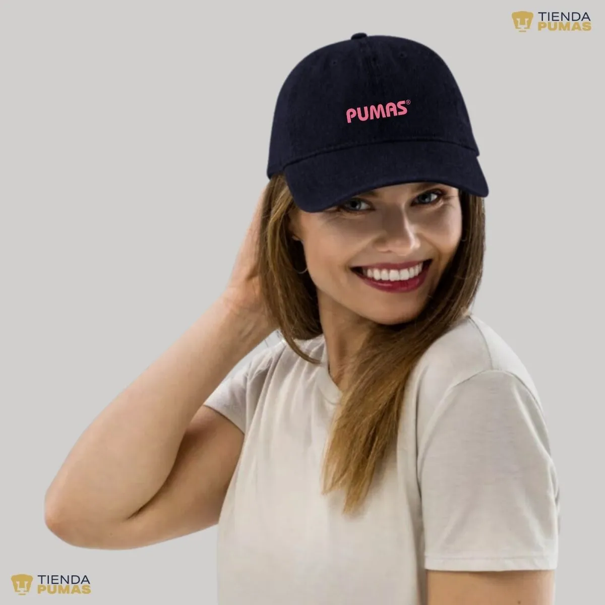 Gorra Pumas UNAM Hombre Mujer Ajustable Logo Rosa 2 Vinil