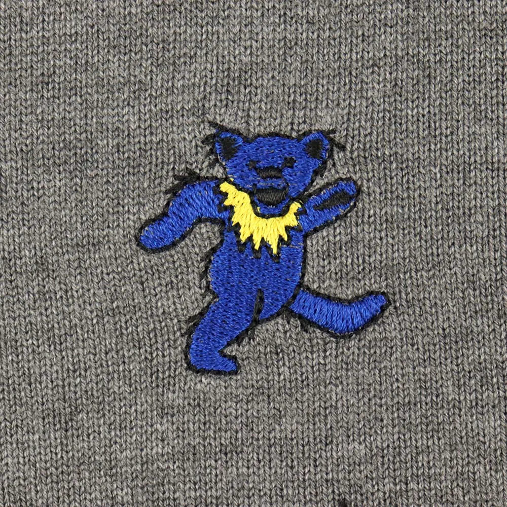 Grateful Dead | V Neck Sweater | Dancing Bear in Grey