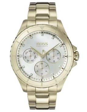 Hugo Boss Womens Premiere Watch - Light Gold-Tone - Gemstone Markers - Bracelet