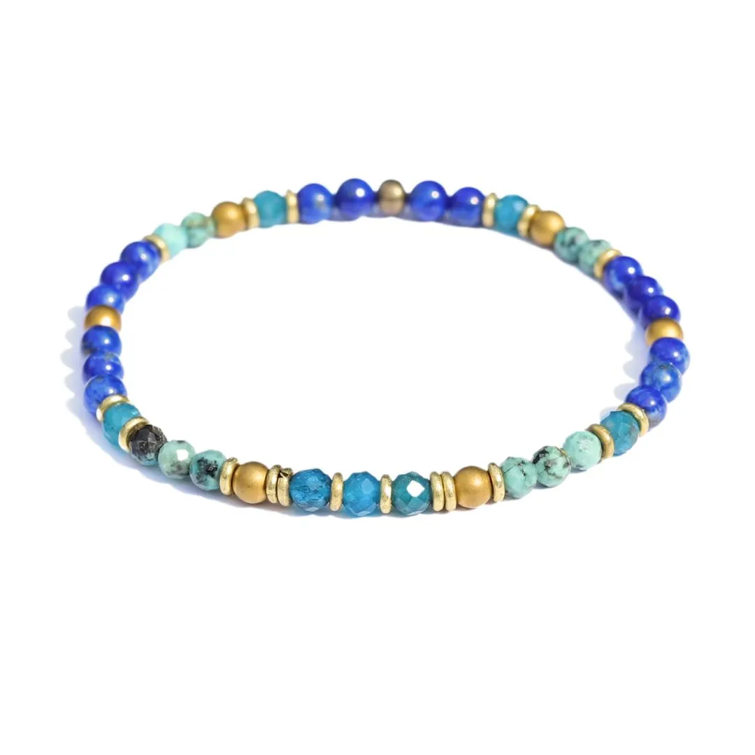 Intuition & Change Lapis Lazuli and African Turquoise Delicate Bracelet