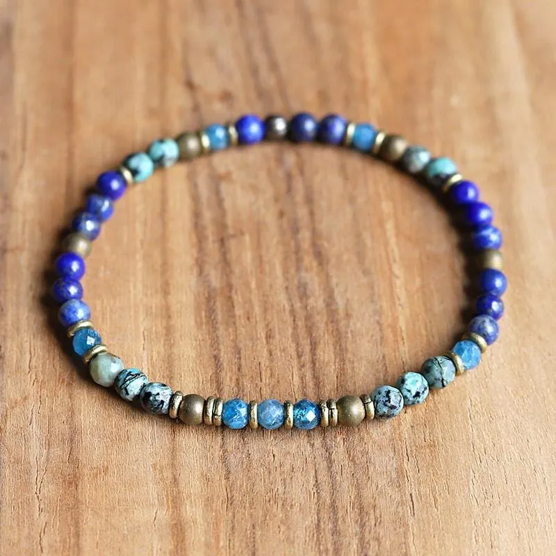 Intuition & Change Lapis Lazuli and African Turquoise Delicate Bracelet