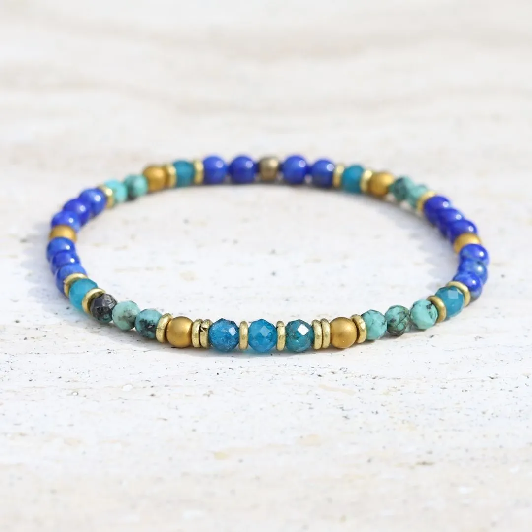 Intuition & Change Lapis Lazuli and African Turquoise Delicate Bracelet