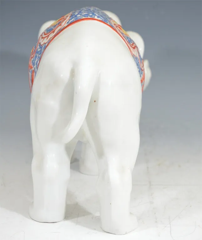 Japanese Meiji Period Sculptural Elephant in Porcelain