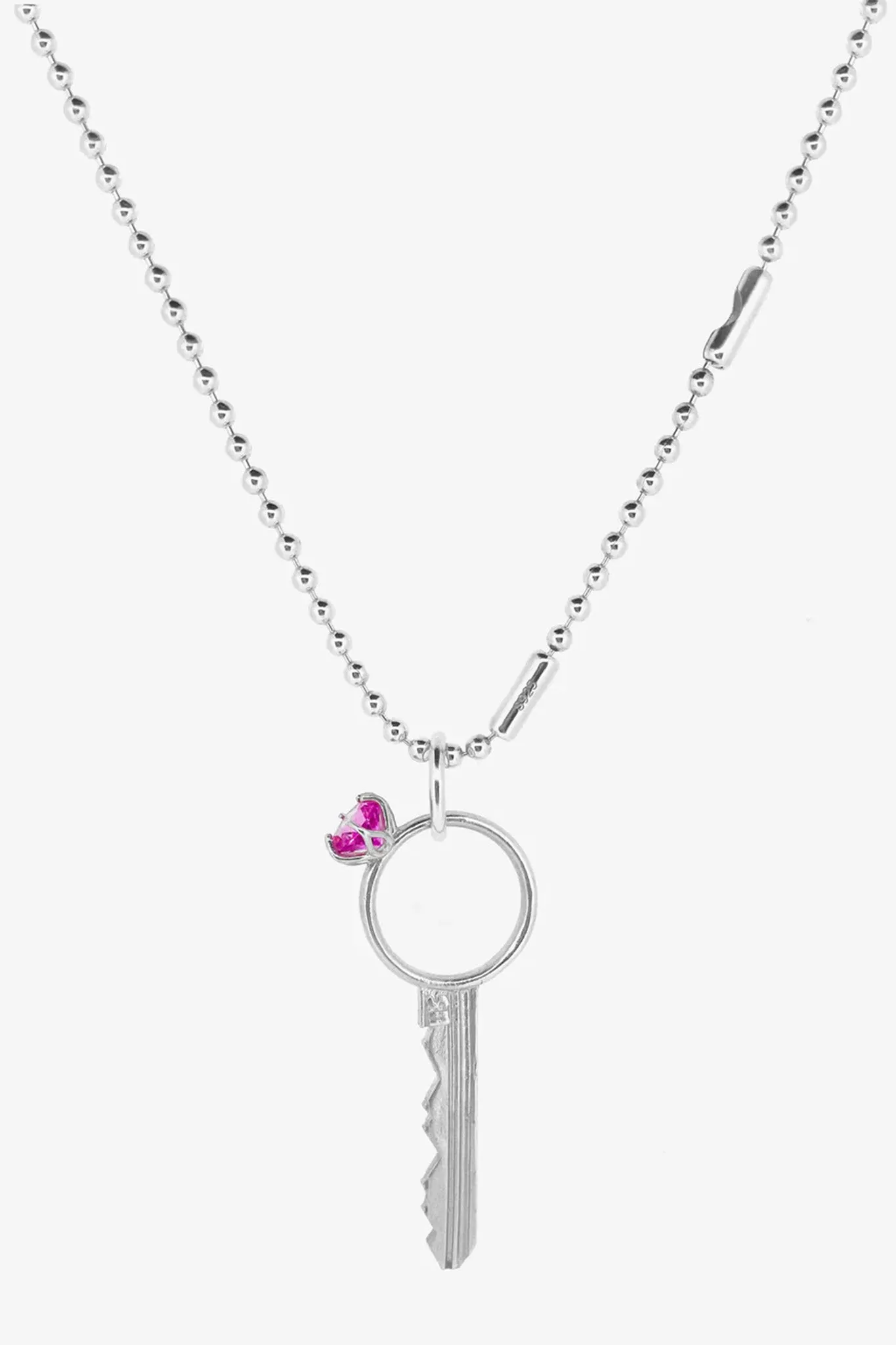 K Hole Necklace | Pink Sapphire