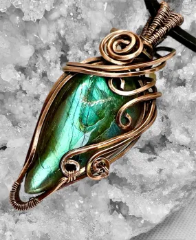 Labradorite Pear Shaped Wire Wrapped Pendant