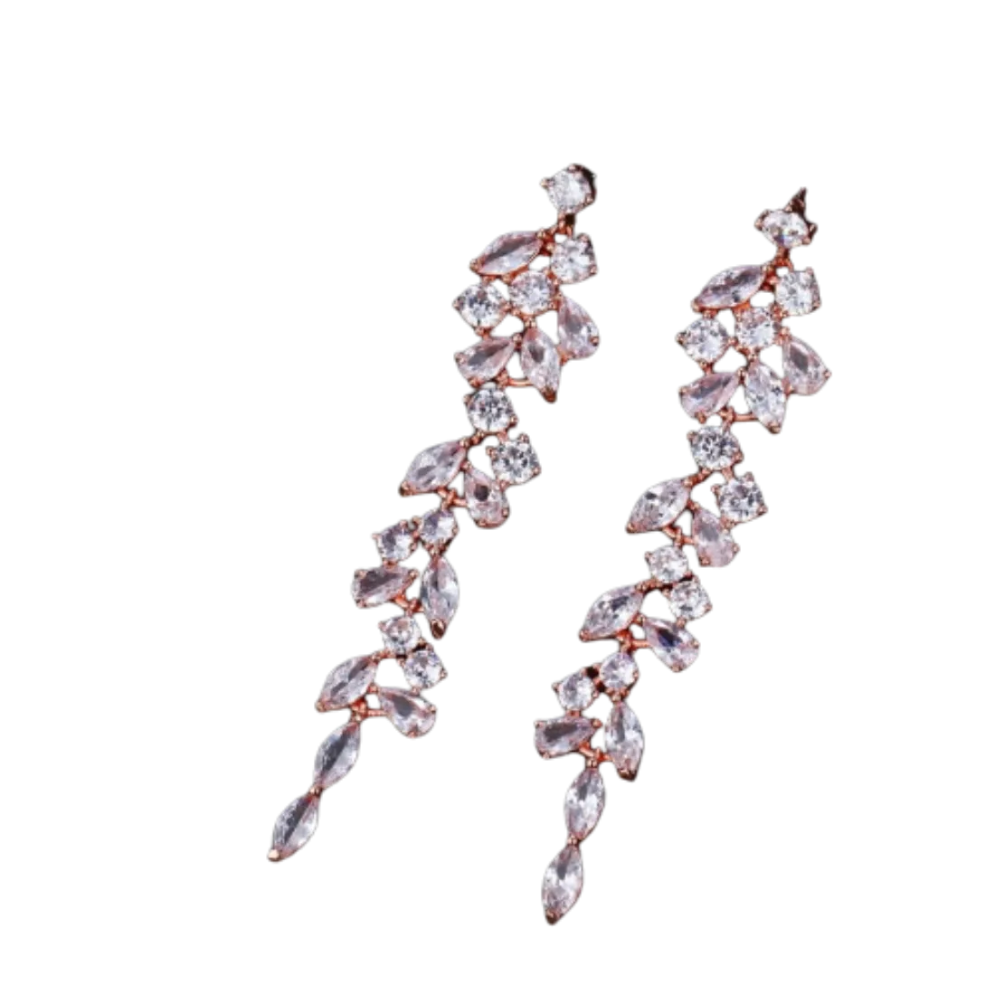 Leaves CZ Crystal Wedding Party Dangle Earrings-2 Styles