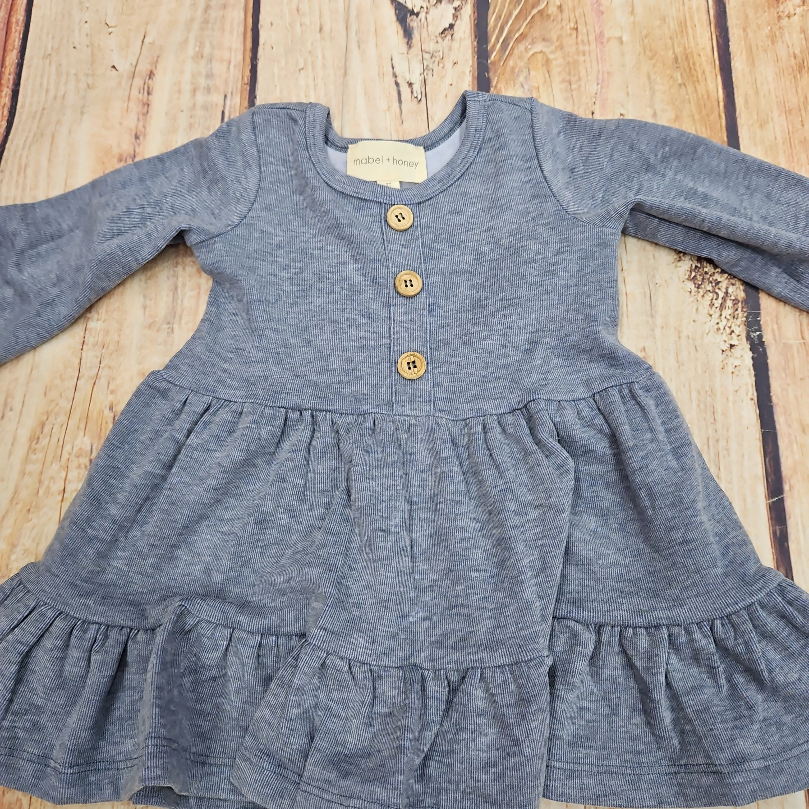 MABEL AND  HONEY RUFFLE DRESS BLUE