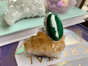 Malachite Chunky Ari Ring - Oval (US 7)