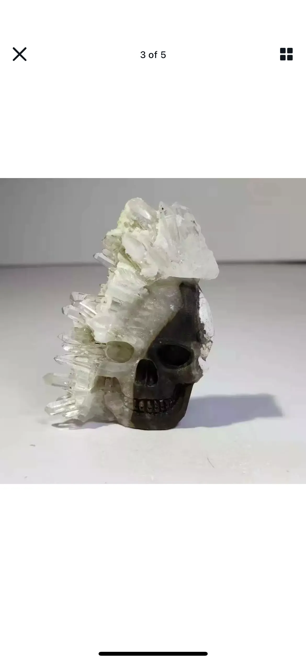 Natural crystal, quartz cluster, mineral specimen, hand carved, skull