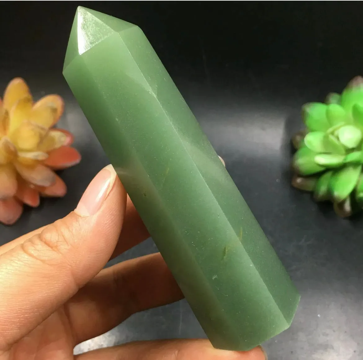 Natural Green Aventurine wand Point