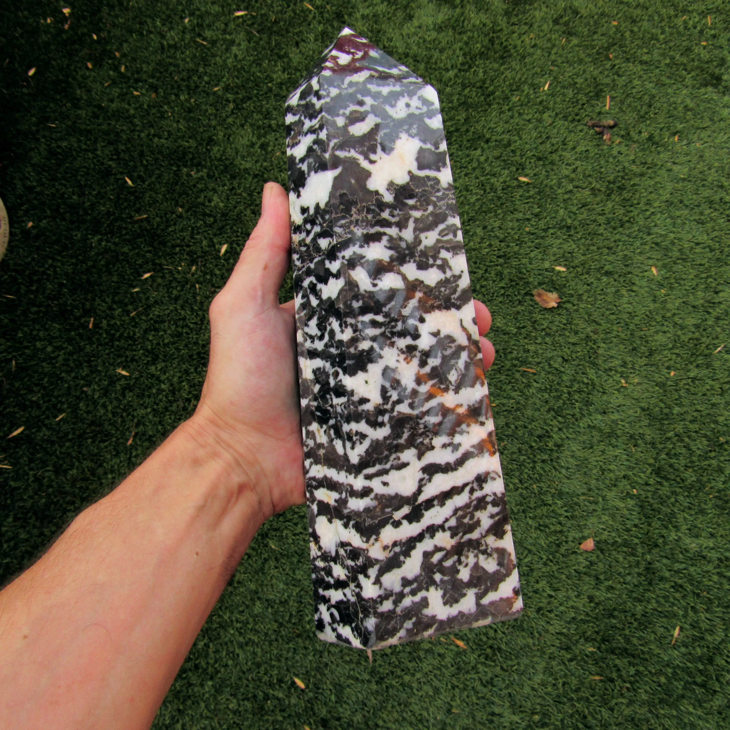 Natural Zebra Jasper gemstone Tower Tower Point Obelisk