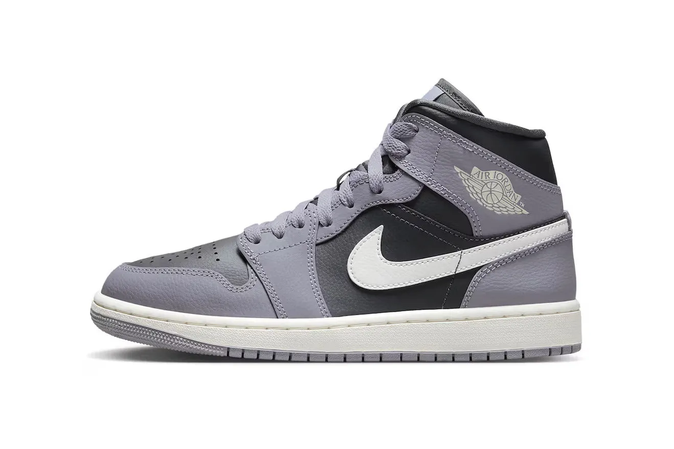 Nike Women's Jordan 1 Mid Shoes - Cement Grey / Sail