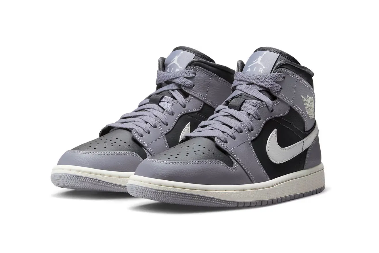 Nike Women's Jordan 1 Mid Shoes - Cement Grey / Sail