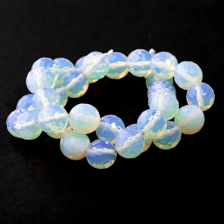 Opalite (Synthetic) 12mm Faceted Round - 15-16 Inch - CLEARANCE