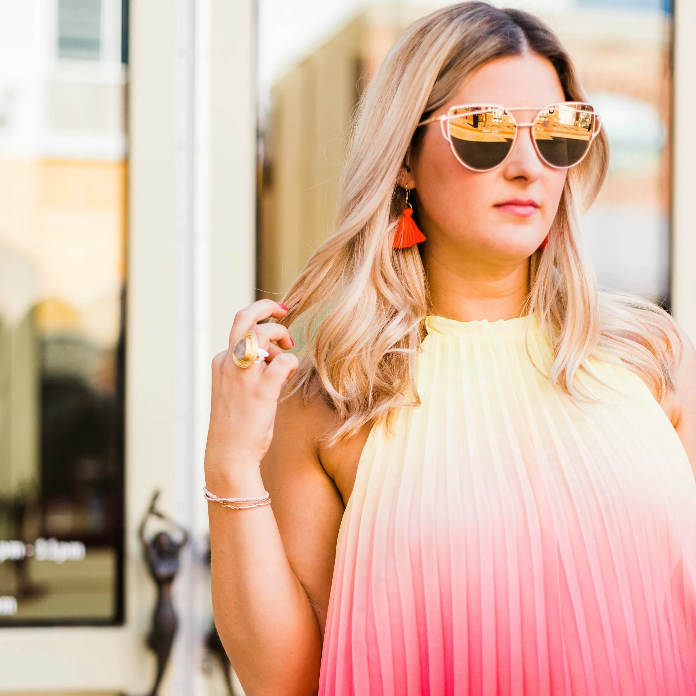 Pink and Red Valentine Tassel Earrings