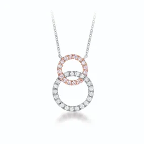 Pink and White Diamond Interlocking Necklace