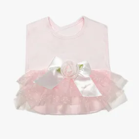 Pink Girls Ruffle Bib