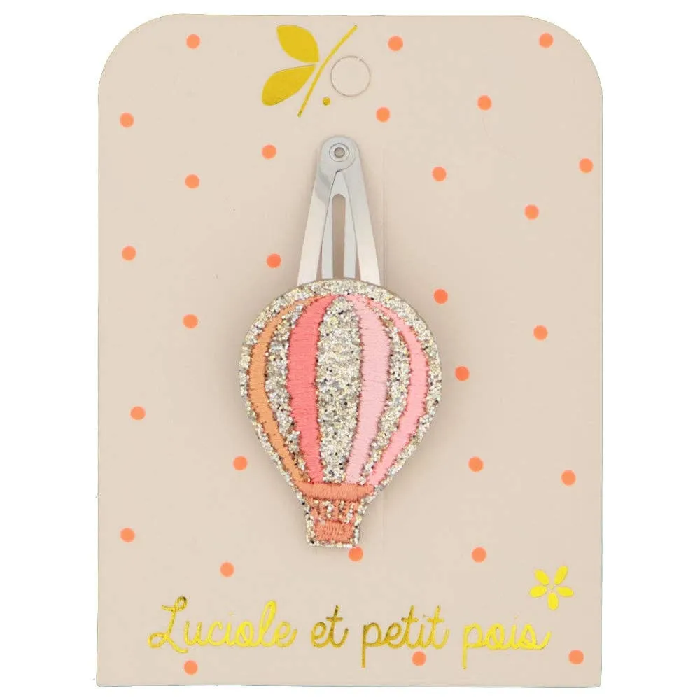 Pink Hot Air Balloon Hair Clip